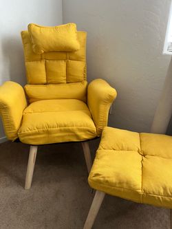 New Modern Minimalist Tech Fabric Solid Wood Square Reclining Accent Chair With Backrest & Armrest For Living Room