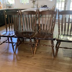 Vintage Solid Wood Farmhouse Dining Chairs (Set of 4)