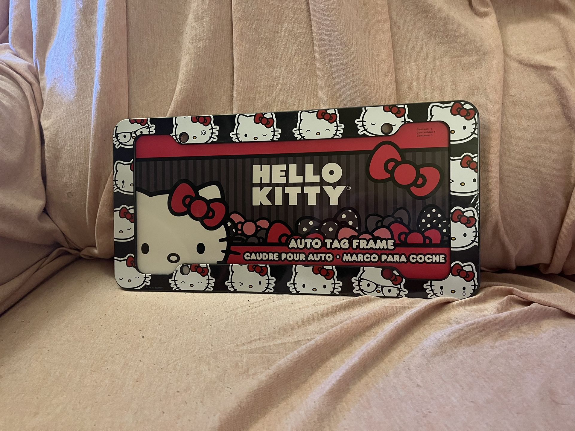Brand New From ‘2019 Hello Kitty License Plate Holder Frame.