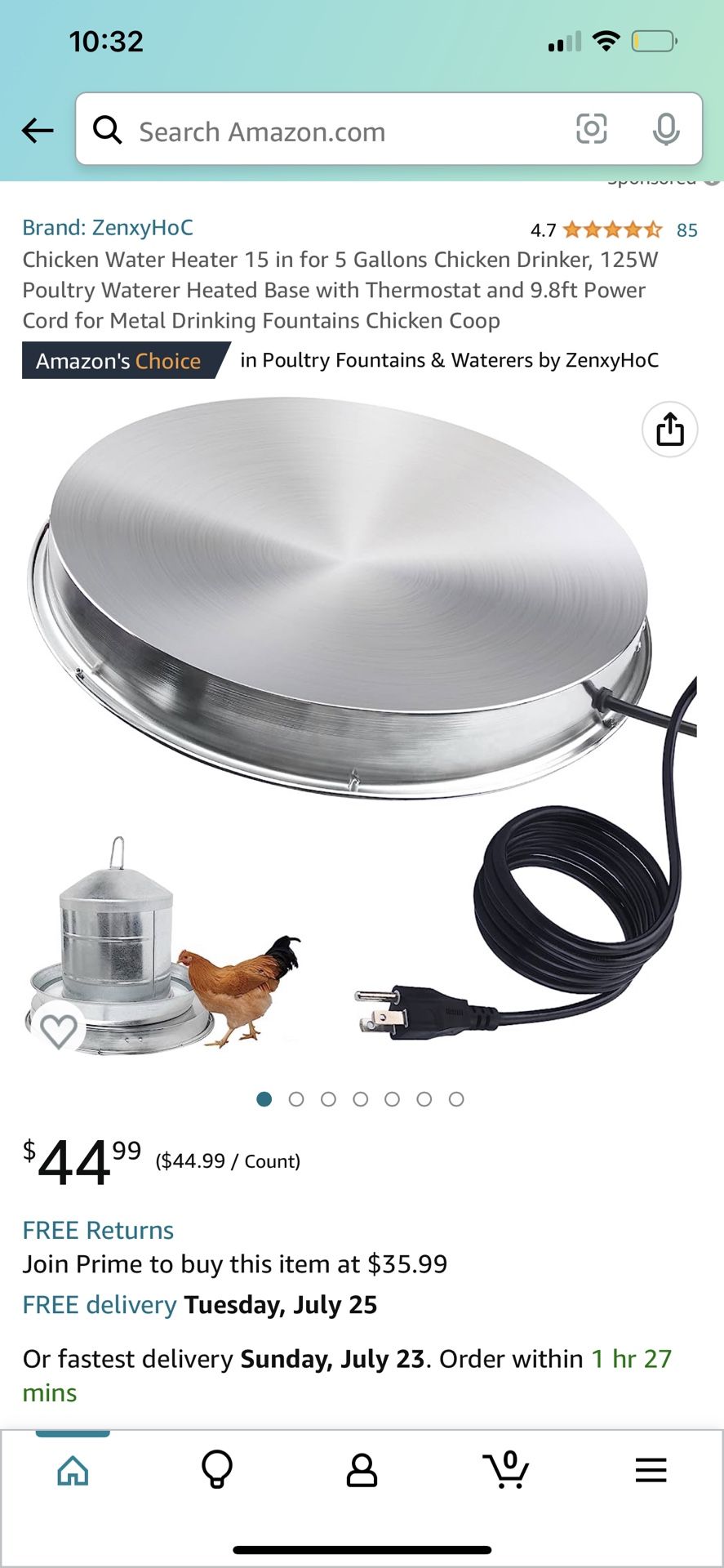 Heated Drinker Base Chicken Water Heater