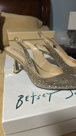 Gold high heels