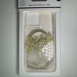 New Mag Safe Case-Mate Gold Glitter iPhone Pro Case 6.7” IPhone 15plus, 14 Plus