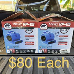 B-Air 1/4 HP Air Mover Blower Fan for Water Damage Restoration Carpet Dryer Floor Home & Plumbing Use **2 Available, $80 Each**