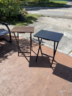 2 Wood Folding TV Trays Table