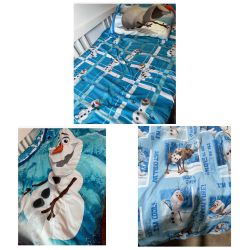 Twin /full Olaf Comforter  Fitted Sheet And Pillow Case 