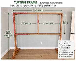 Title: Tufting Frame – Large Wooden Frame with Removable Center Divider