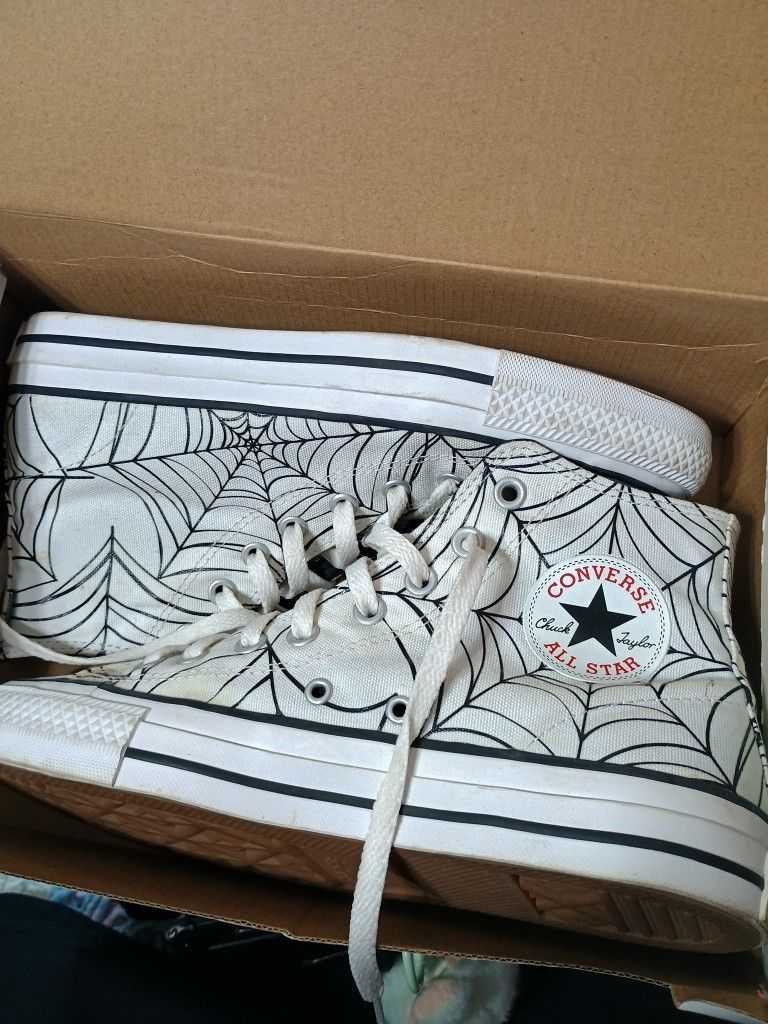 Limited Edition Converse Chuck Taylor All Stars Black Widow Spider Web High-Top Sneakers