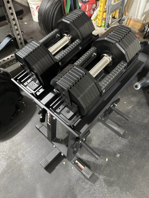 RepX Pepin Adjustable Dumbbels & TitanFitness Stand