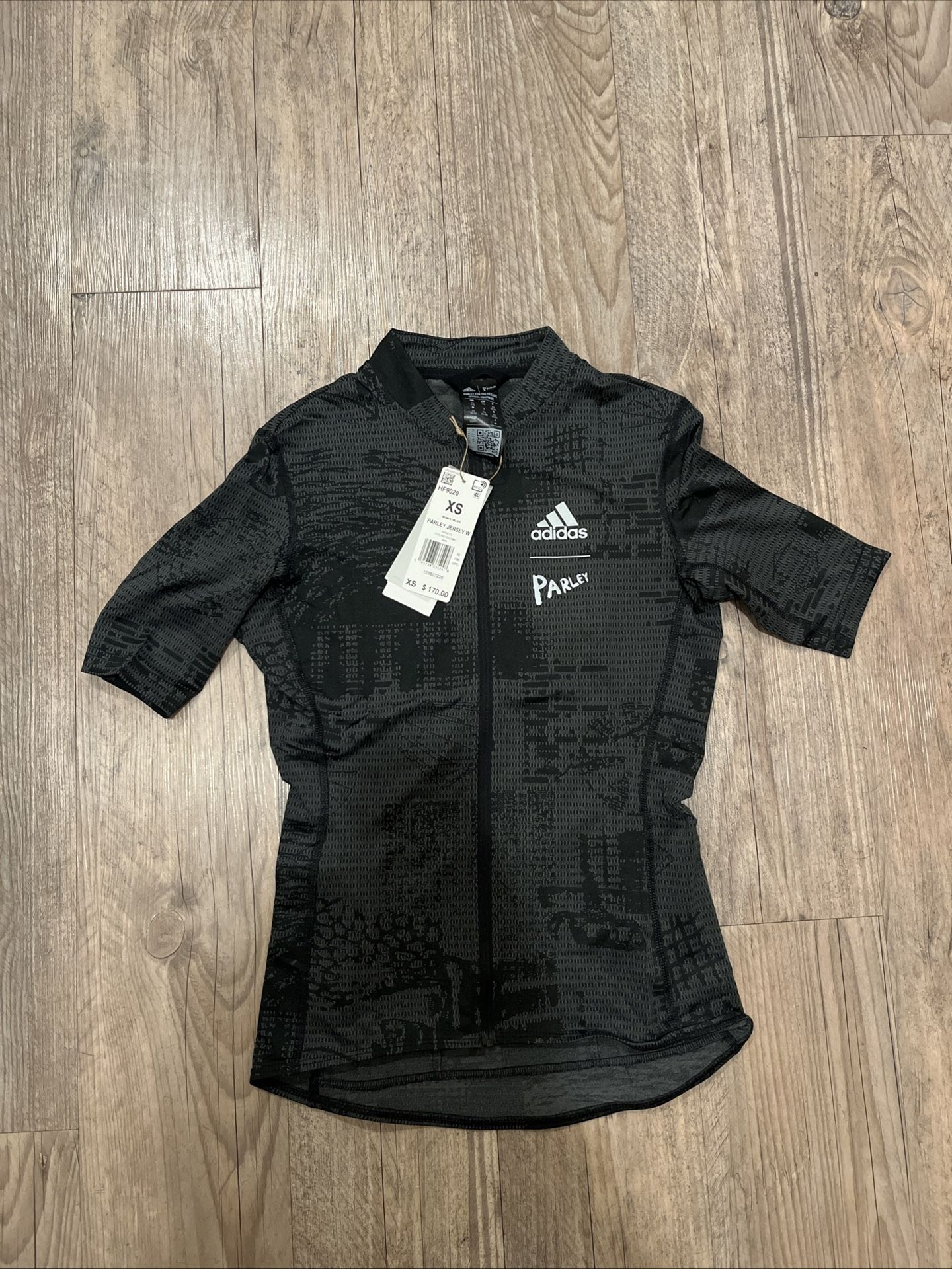 NWT Adidas The Parley Short Sleeve Cycling Jersey Gray Women HF9020 Size XS