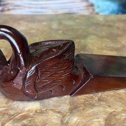 Teak Swan Door Stop