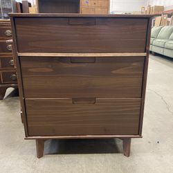 3 Drawer MCM Style Wood Dresser