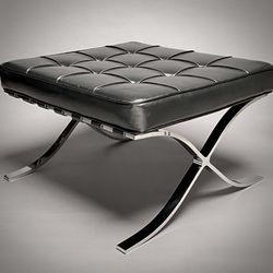 Pavilion, Barcelona, Stool/ Ottoman Black
