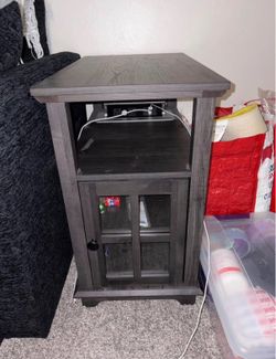 2 side tables, with built in outlets