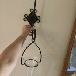 Wrought iron hanging vase