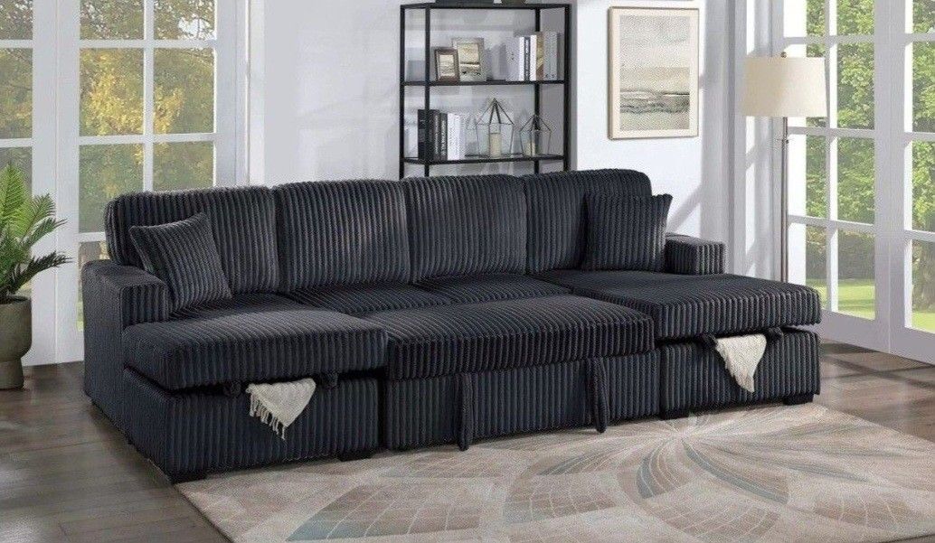 ✅️✅️4-Piece Convertible Sectional
Sleeper Sofa, Chaise Storage, Sofa Storage & USB Port✅️✅️