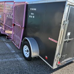 5x10  Enclosed Trailer With Lawn Mowing Equipment 