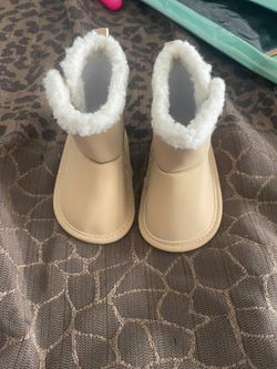 Carter's tan baby booties 3-6 months