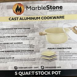 Marble stone 5 quart cast aluminum cookware