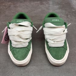 Straye Logan Puff Green Suede Skate Shoes