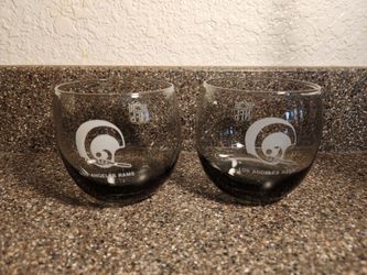 Vintage Los Angeles Rams Smoked Rocks Glasses