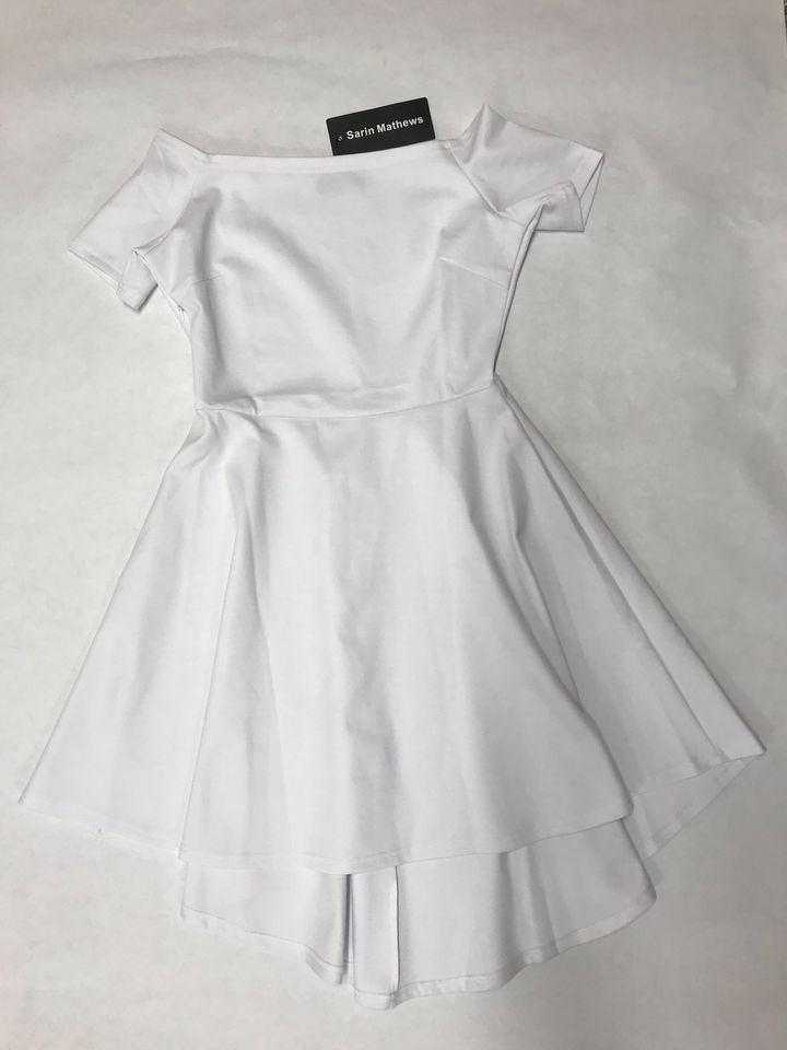 High Low Cocktail White Dress {619}.[Parma]
