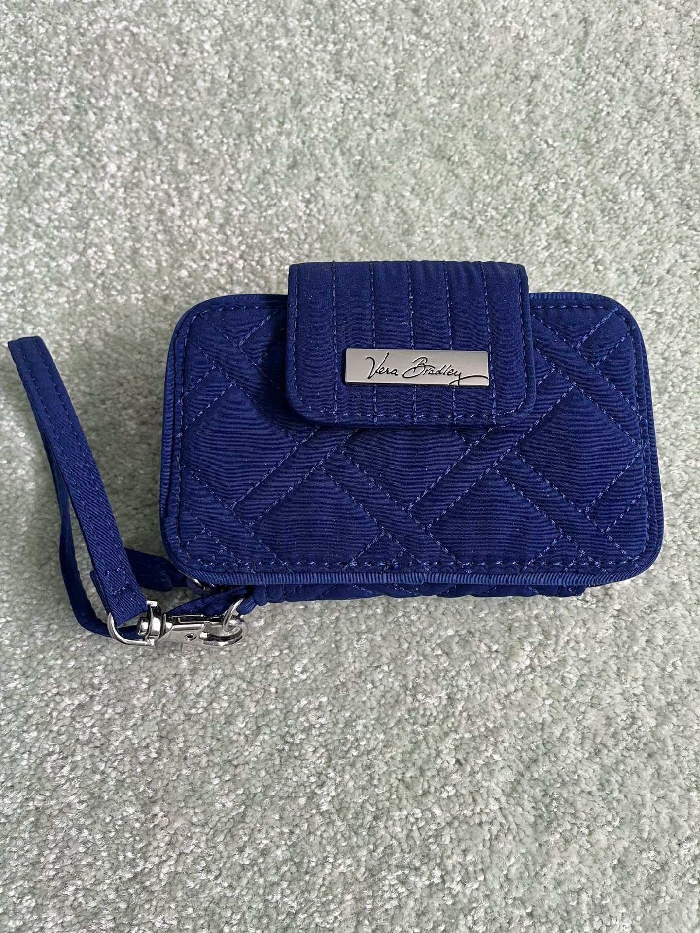 Vera Bradley Cobalt Blue Quilted Zip Around Wallet