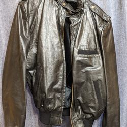 Members Only Leather Jacket Size Medium 44