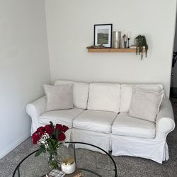 White sofa couch Mitchell & Gold