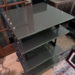 Boltz A/V 4 Rack 4 Tiers In The Original Sanded Steel Clear Coat