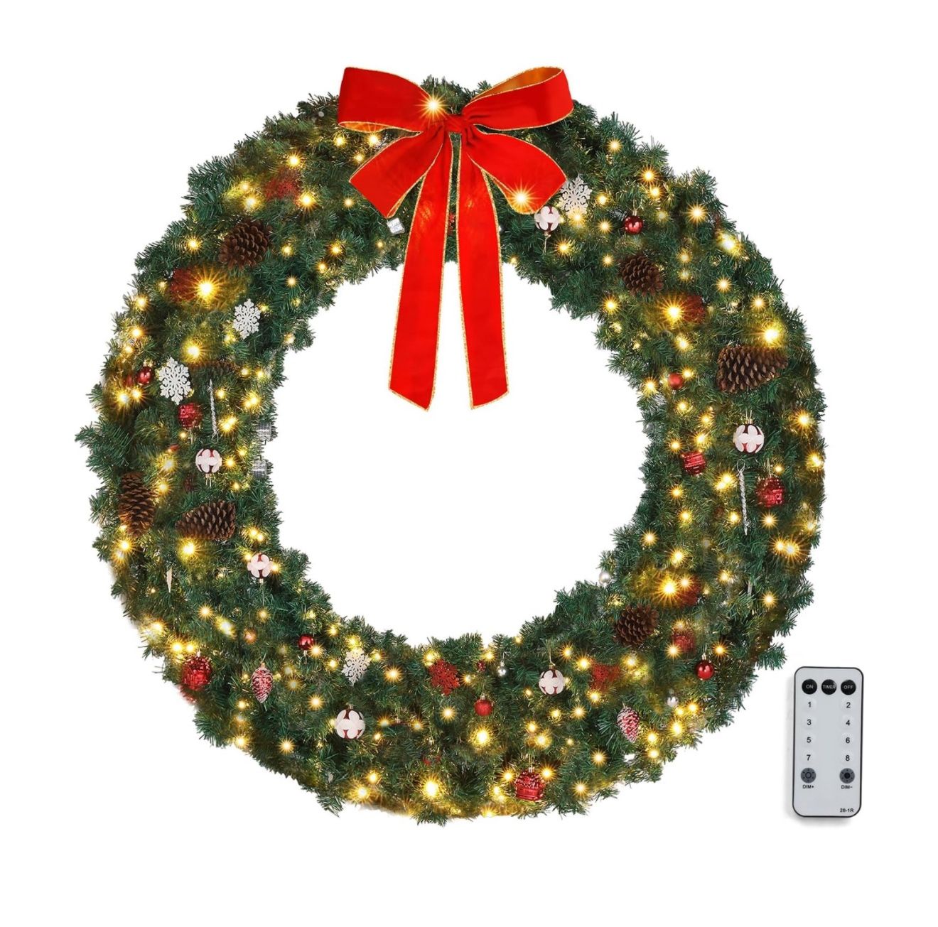 48 Inch Pre-lit Artificial Christmas Wreath(CH052)