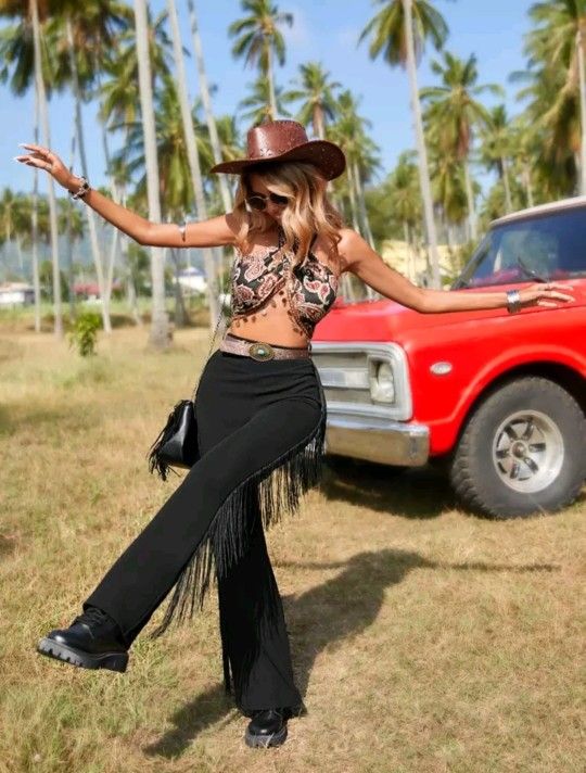 Women's Flare Fringe Pants Nwt