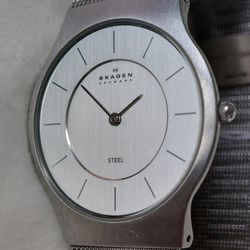 SKAGEN Denmark Slimline Silver Dial Stainless Steel Mens Watch Mesh Band Bracelet 233LSS for Sale in West Babylon NY OfferUp