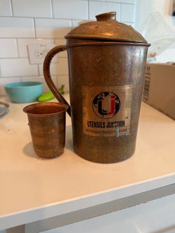 Utensils Junction Copper Pitcher and Cup Set