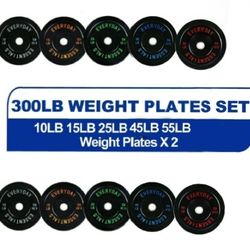New 300lb Bumper Plate Set