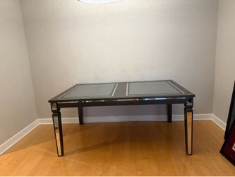 Modern Black Executive table with Glass Inlay – Heavy Duty