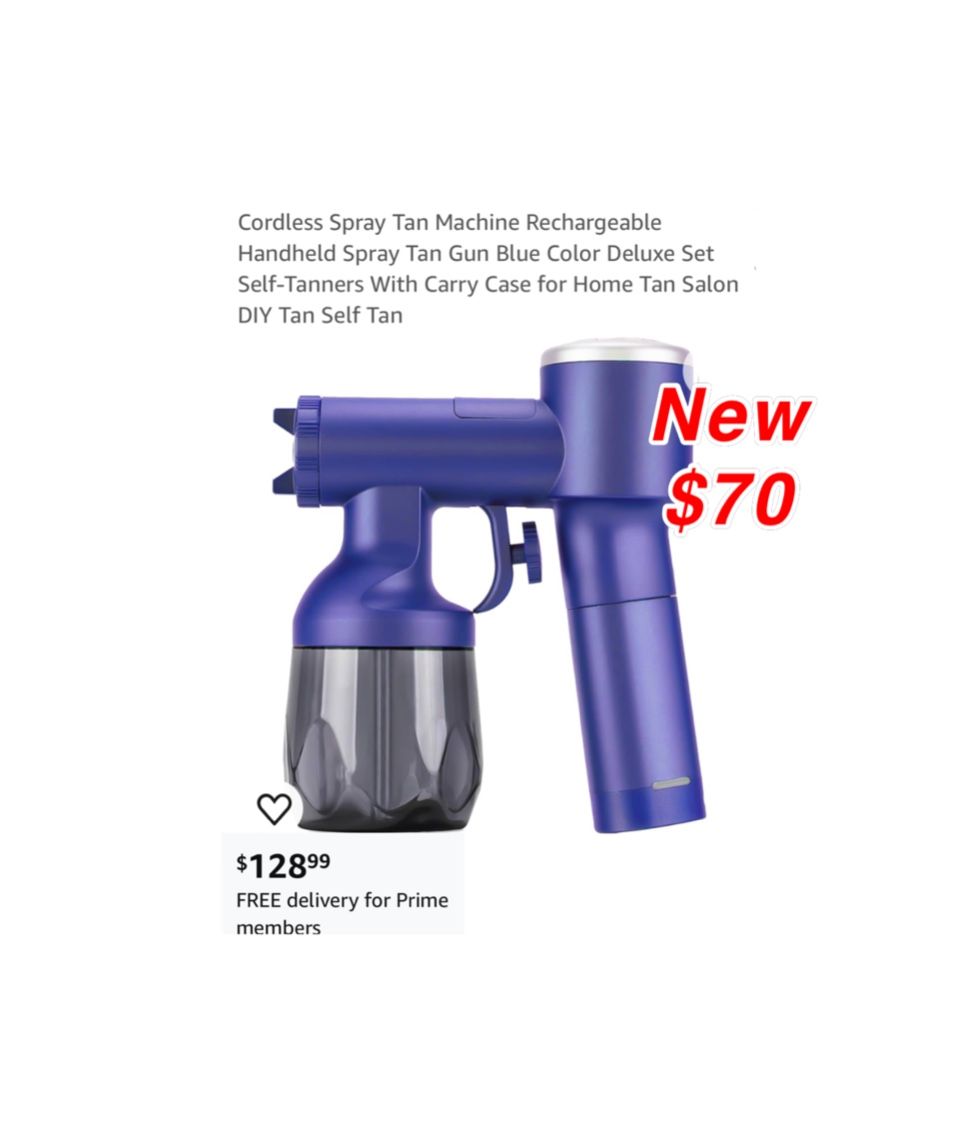 New Cordless Spray Tan Machine Rechargeable Handheld Spray Tan Gun Blue Color Deluxe Set Self-Tanners With Carry Case for Home Tan Salon DIY Tan Self