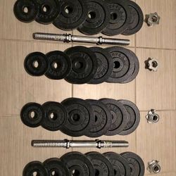 Pair Of Adjustable Weight Dumbbells