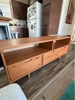 Wood Three Drawer TV Stand