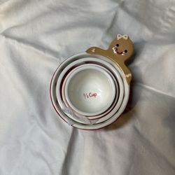 Cute Measuring Cups Ceramic Christmas Gingerbread Man Holiday Decor 