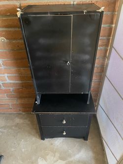 Wood dresser and shelf