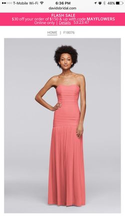 David's Bridal Coral reef dress size 2 NWT