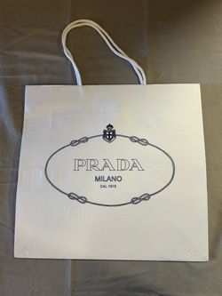 Prada Milano Luxury Shopping Gift Bag – Large – Embossed White Design