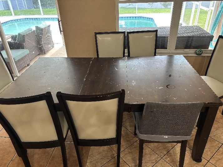 Brown Expandable Dining Table (72 × 42 In)