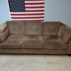Used Brown Fabric Sofa