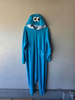 Cookie Monster Adult Onesie Pajama Costume