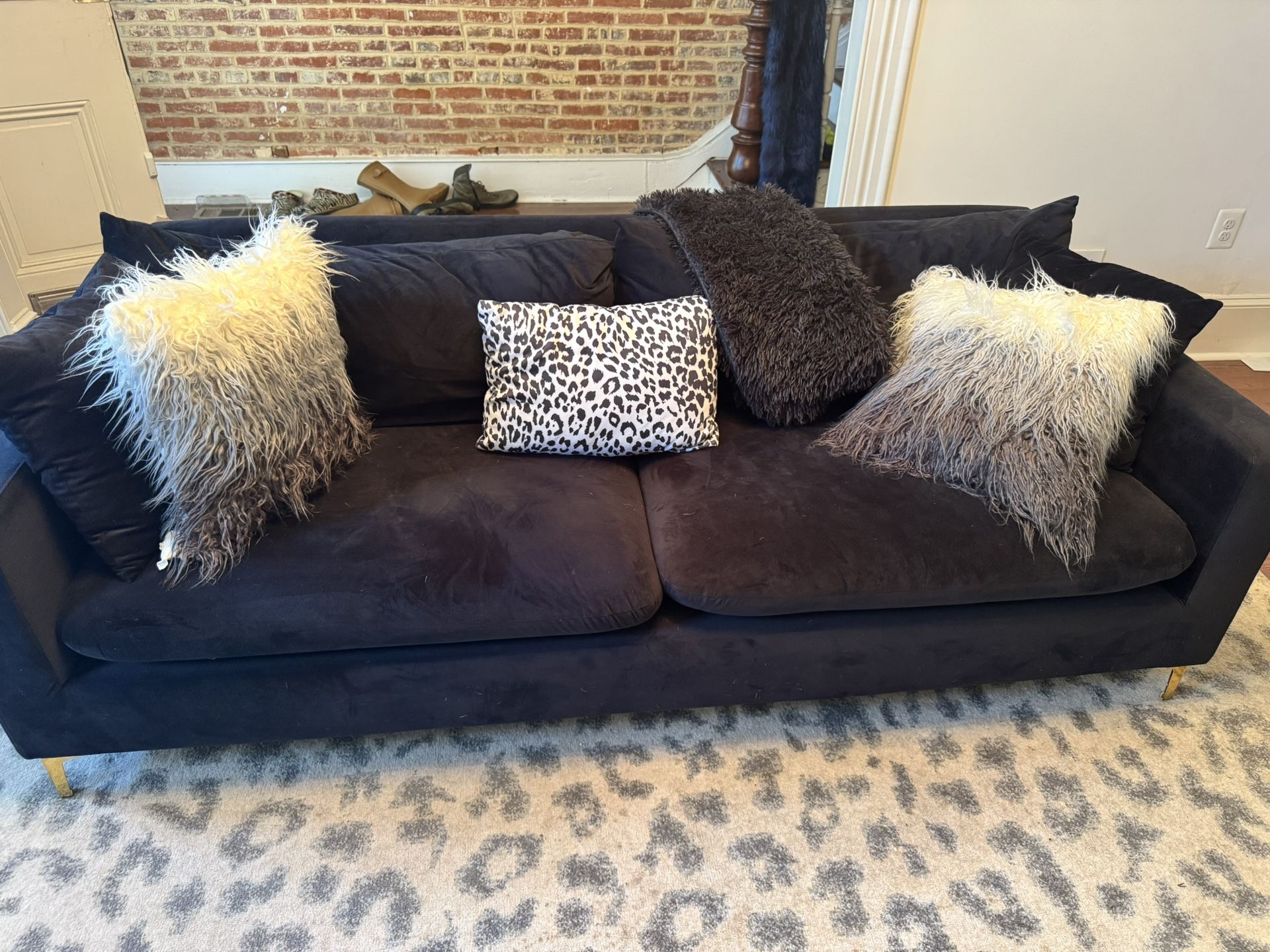 Black Velvet Sofa