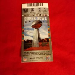 SuperBowl XLII (42) Ticket Stub 2008 *Legendary