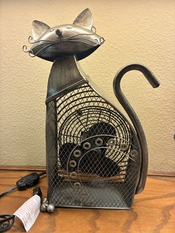 NEW Cat Fan Electric Metal Sculpture 18" Tall 8.5" Wide - $15 (North Richland Hills)