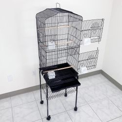 $60 (New) Small to medium bird cage 60” tall parrot parakeet cockatiel bird cage 18x14x60” rolling stand