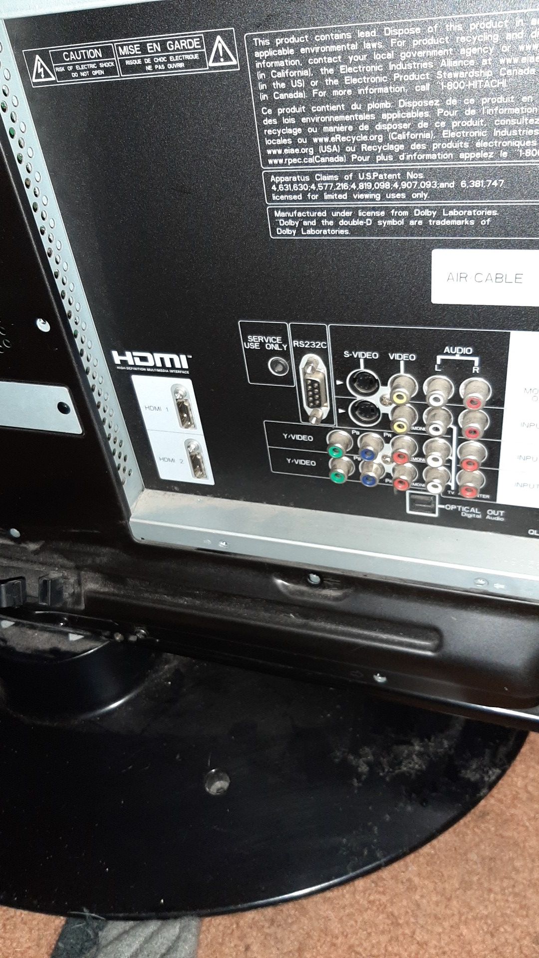 2012 model Hitachi 55in 375obo